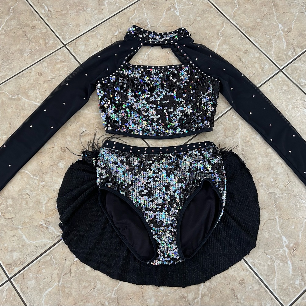 Weissman Black and Silver Sequin Kids Costume